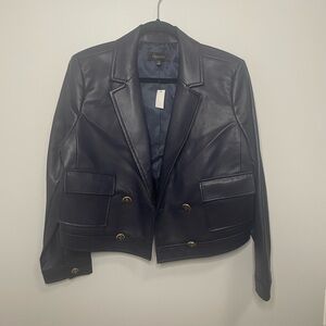 Talbots Women's Navy Leather Jacket